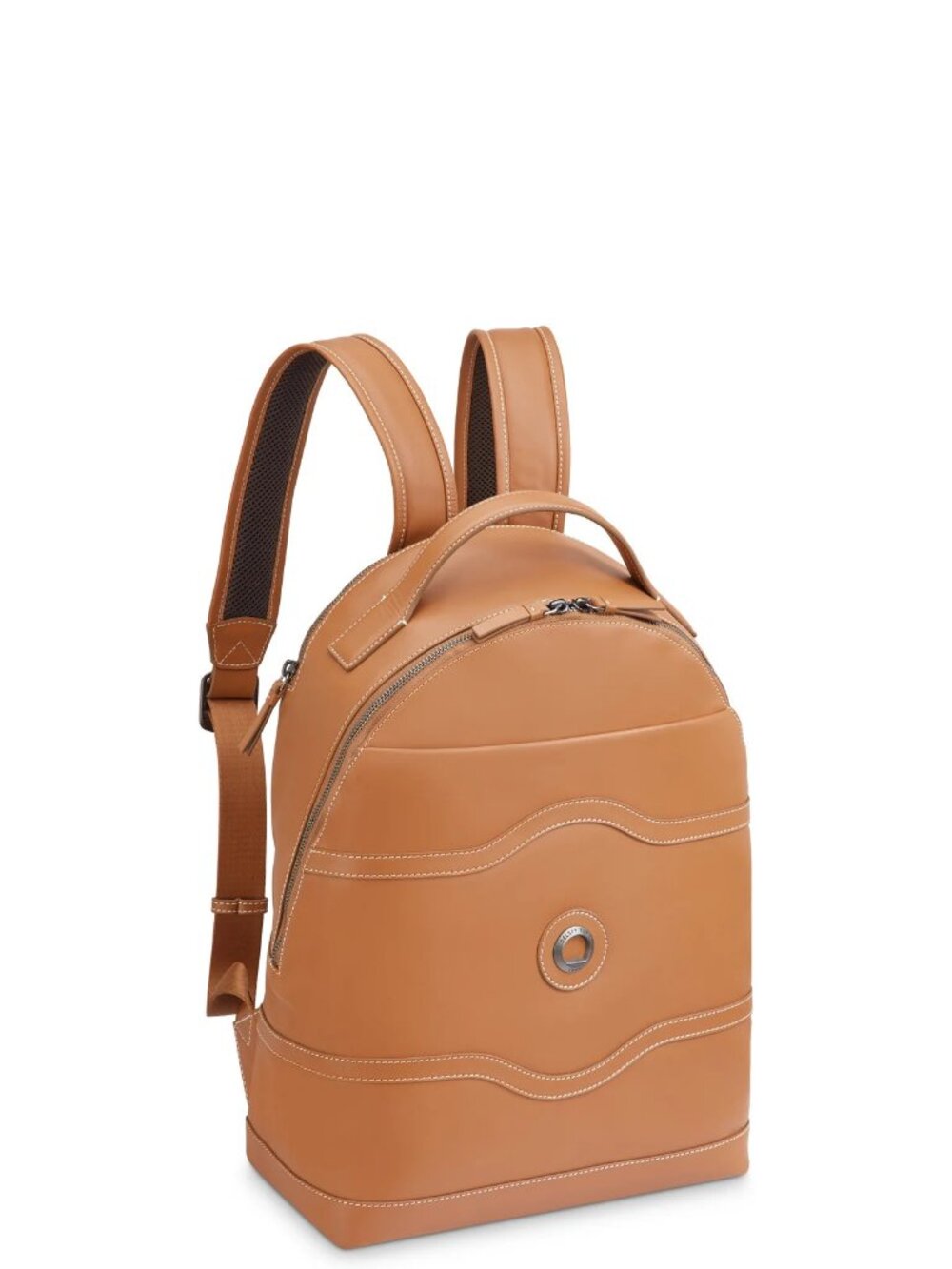 DELSEY Chatelet Air 2.0 Leather Backpack Premium Laptop Travel Bag Cognac